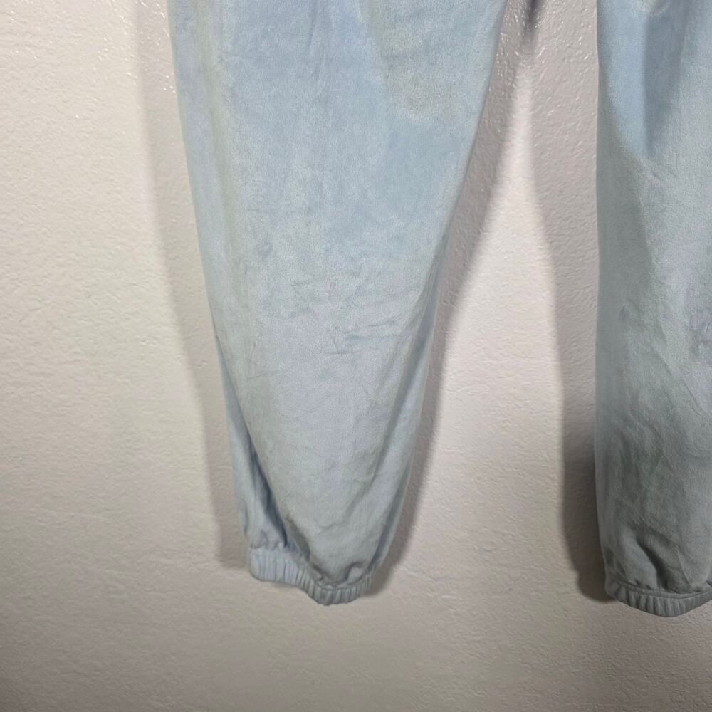 Paris Hilton Y2K Velour Rhinestone Jogger Pants Baby Blue Women’s Size L - Picture 9 of 9